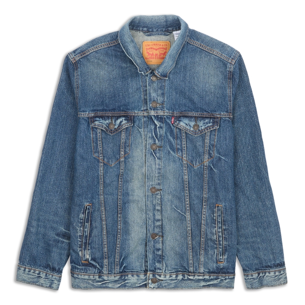 Levi's Blue Denim Trucker Jacket with Tan Label